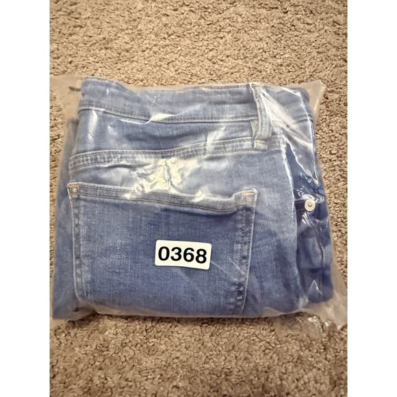 MNG Mango Boot Crop Cropped Fringe Jeans Stretch Blue Size 6 Womens Denim Pants - Picture 11 of 11